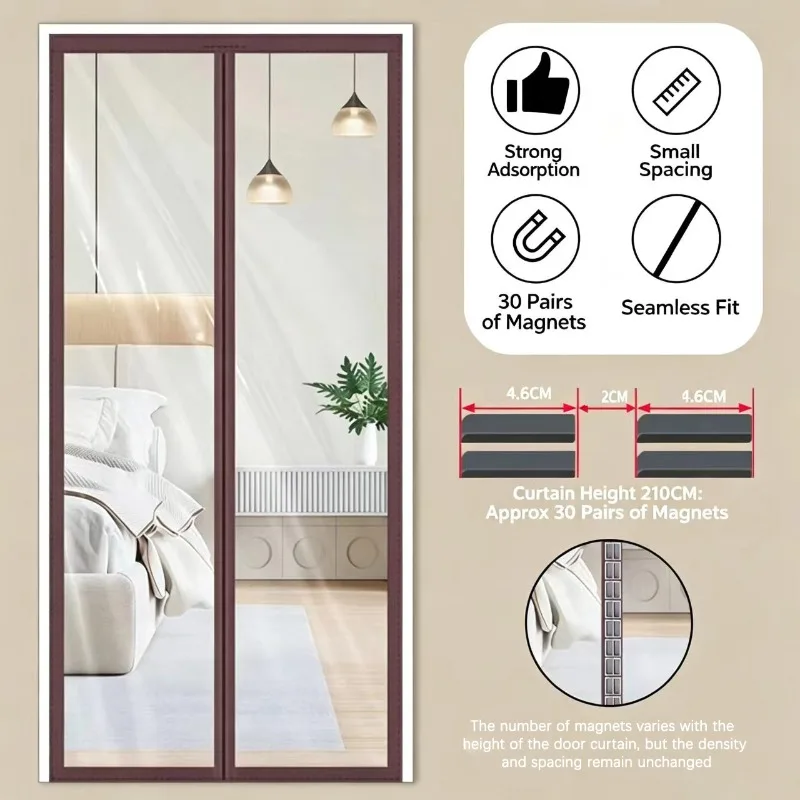 Easy to install and equipped with windproof, cold proof, and temperature resistant full magnetic block PVC door curtain