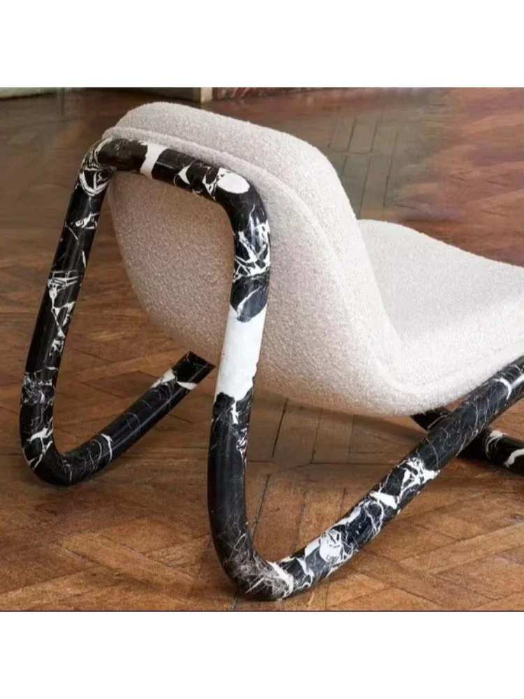 

Modern luxury metal lounge chair low armrest hotel living room single sofa