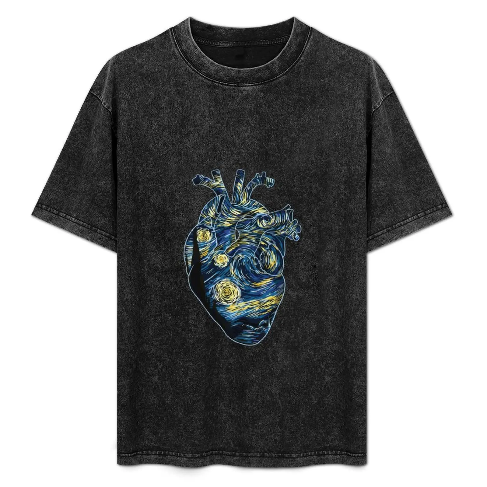 

Anatomical Heart in Style of Van Gogh Stary Night T-Shirt customs Funny t-shirt designer t shirt men