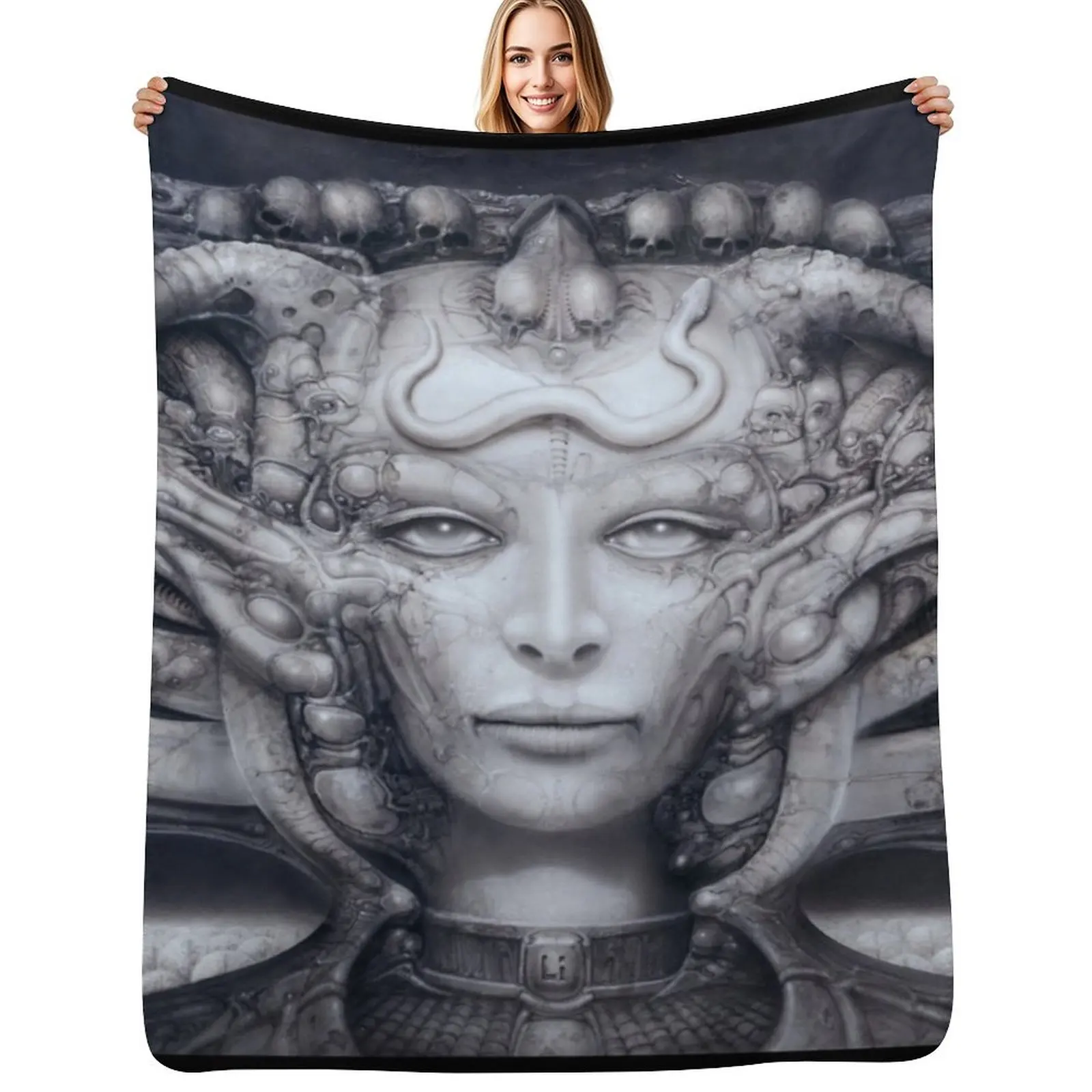 H.R. Giger - Li Throw Blanket Tourist Comforter Thins Vintage Bed Fashionable Furry Blankets