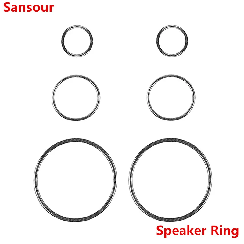 Sansour Car Interior A pillar Audio Door Speaker Decorative Cover Circle Ring Large Size for Ford Mustang 2015 Up Car Styling