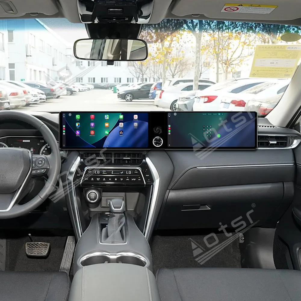 HD ثنائي الشاشة راديو السيارة لتويوتا هارير فينزا 2022 2023 2024 2025 سيارة الوسائط المتعددة مشغل فيديو لتحديد المواقع والملاحة Carplay وحدة