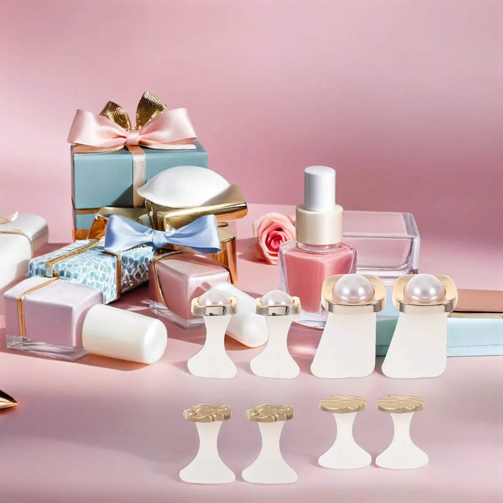 

16 pcs Silicone Toe Separators Decorative Pedicure Spacers For Women Nail Polish Tools Toe Dividers Nail Supplies