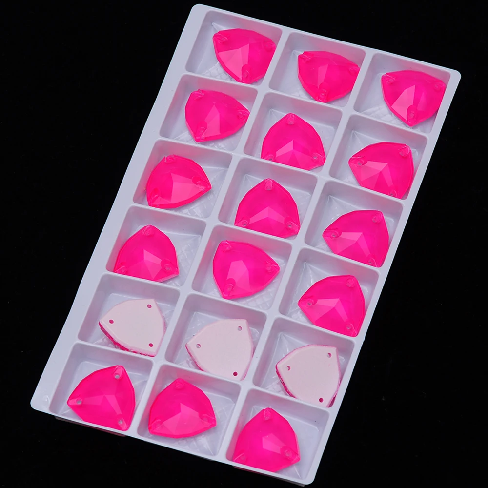 Hochwertige Pubrilex Elektrische Rosa Aufnähbare Strasssteine in Allen Formen, Aufnähbare Kristallperlen für Kleidungsstücke und Dekorationen – Detail 9