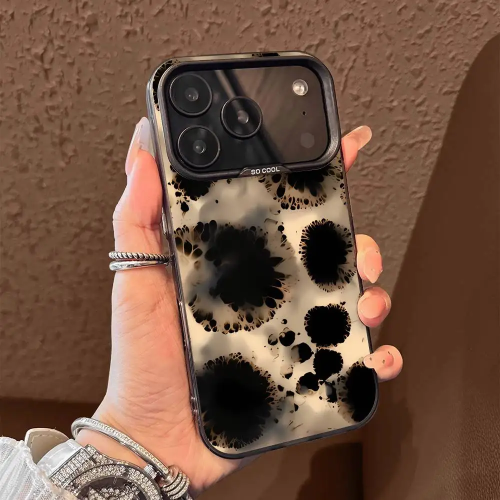 Tortoise Shell Marble Turtle Texture Phone Case For iPhone 17,16,15,14,13,12,11,Pro,Max,Plus,E,Air,Mini Black Tpu Cover