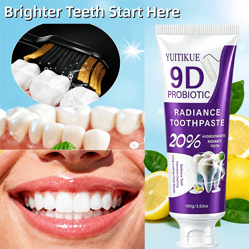 YUITIKUE Probiotic Radiance Toothpaste 100g - 20% Hydroxyapatite Brighten Deep Clean Fresh Mint