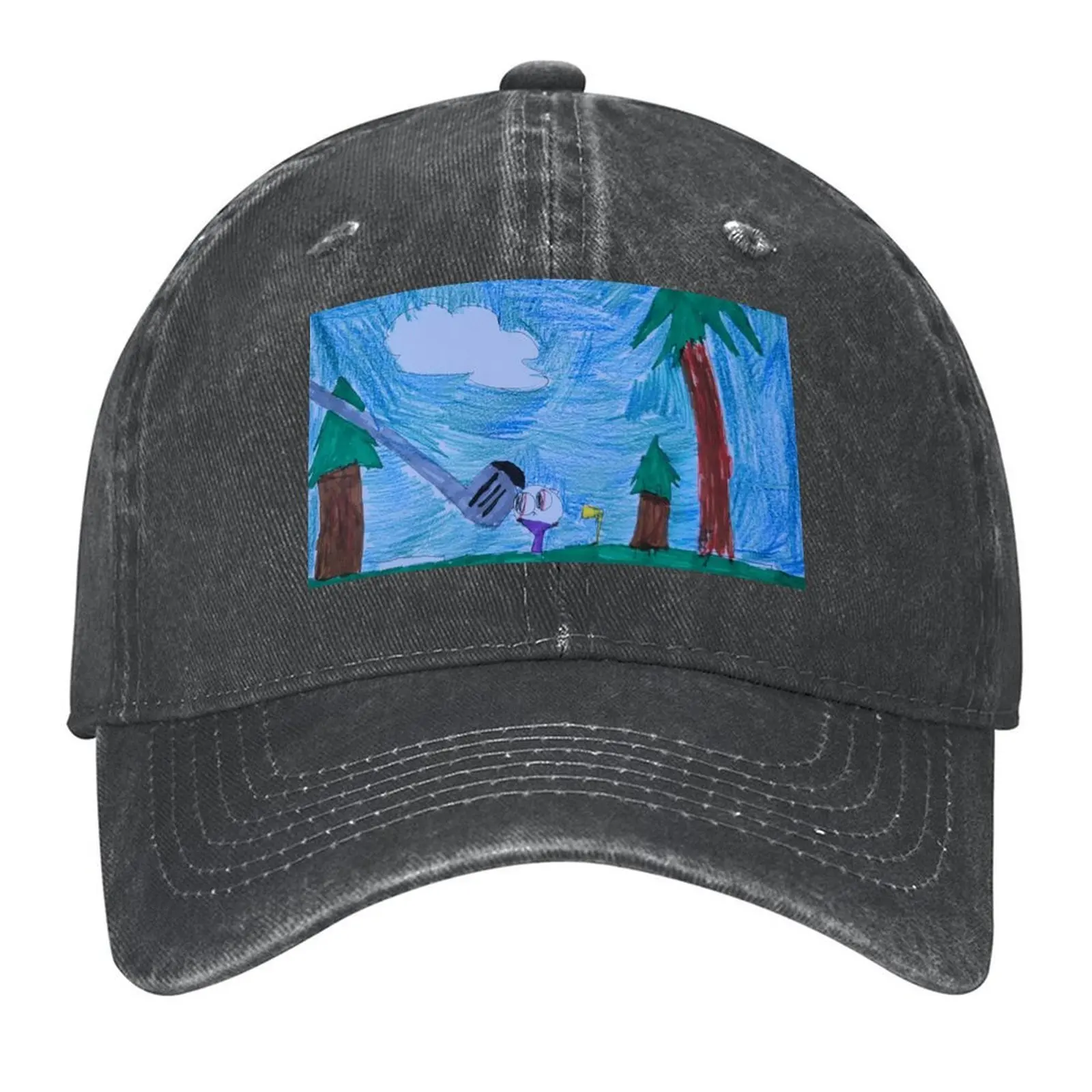 

Fluff Ball Goes Golfing Baseball Cap New In Hat Military Cap Man Golf Vintage Golf Men Women's