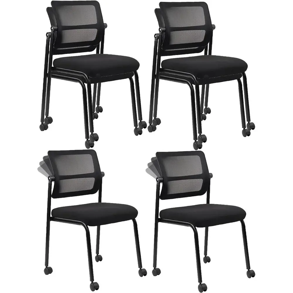 

Mesh Office Chair with Wheels, Adjustable Armrests, Ergonomic Lumbar Support, Leather Seat Cushion - Ideal for Conferences, Lobb