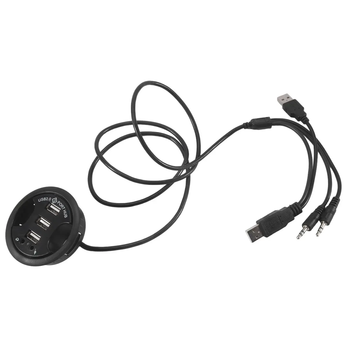 A14G USB Hub USB 2.0 Desktop Grommet USB 2.0 Hub Audio Desk Mount Adapter 3 Port Mount in Desk Multi USB 2.0 Ports
