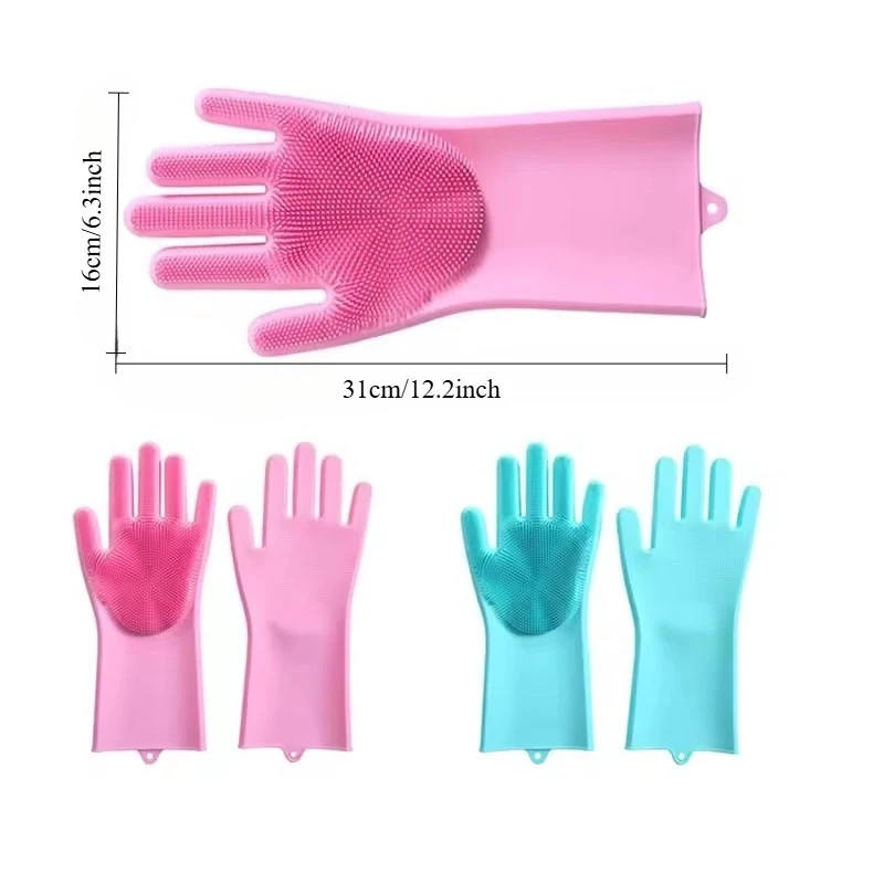 Luvas de limpeza para animais de estimação, luva de banho para cães e gatos, anti-arranhões e anti-mordida, luvas de banho para animais de estimação, silicone macio, ferramenta de proteção para as mãos
