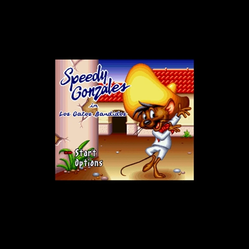 Speedy Gonzales - Los Gatos Bandidos NTSC Version 16 Bit 46 Pin Big Gray Game Card For USA Game Players