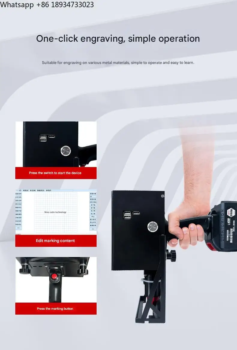 Small Portable Lithium Battery Handheld Electric Marking  Engraving  Coding  Lettering Machine