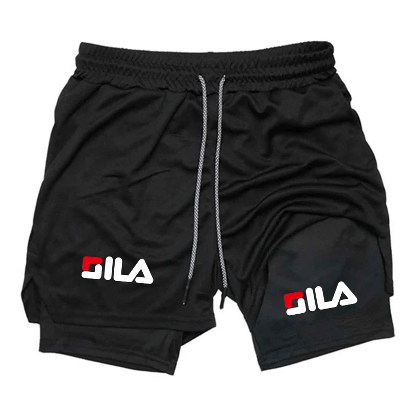 Activewear for Men's 2-in-1Double Layer Shorts Quick Dry Gym Running Training Compression Sports Double Deck Moisture Absorbing