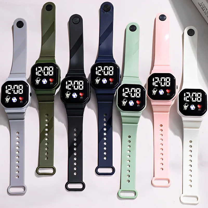 

Smart Fitness LED Electronic Watch Sport Digital Wristwatch for Boy Girls Silicone Strap Sport Clock Student Children's Watches