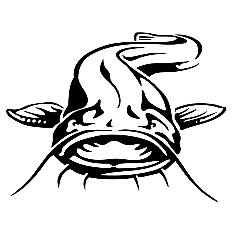 Catfish shape personalized creative automobile sticker motorcycle helmet external Carp fishing cart sticker PVC
