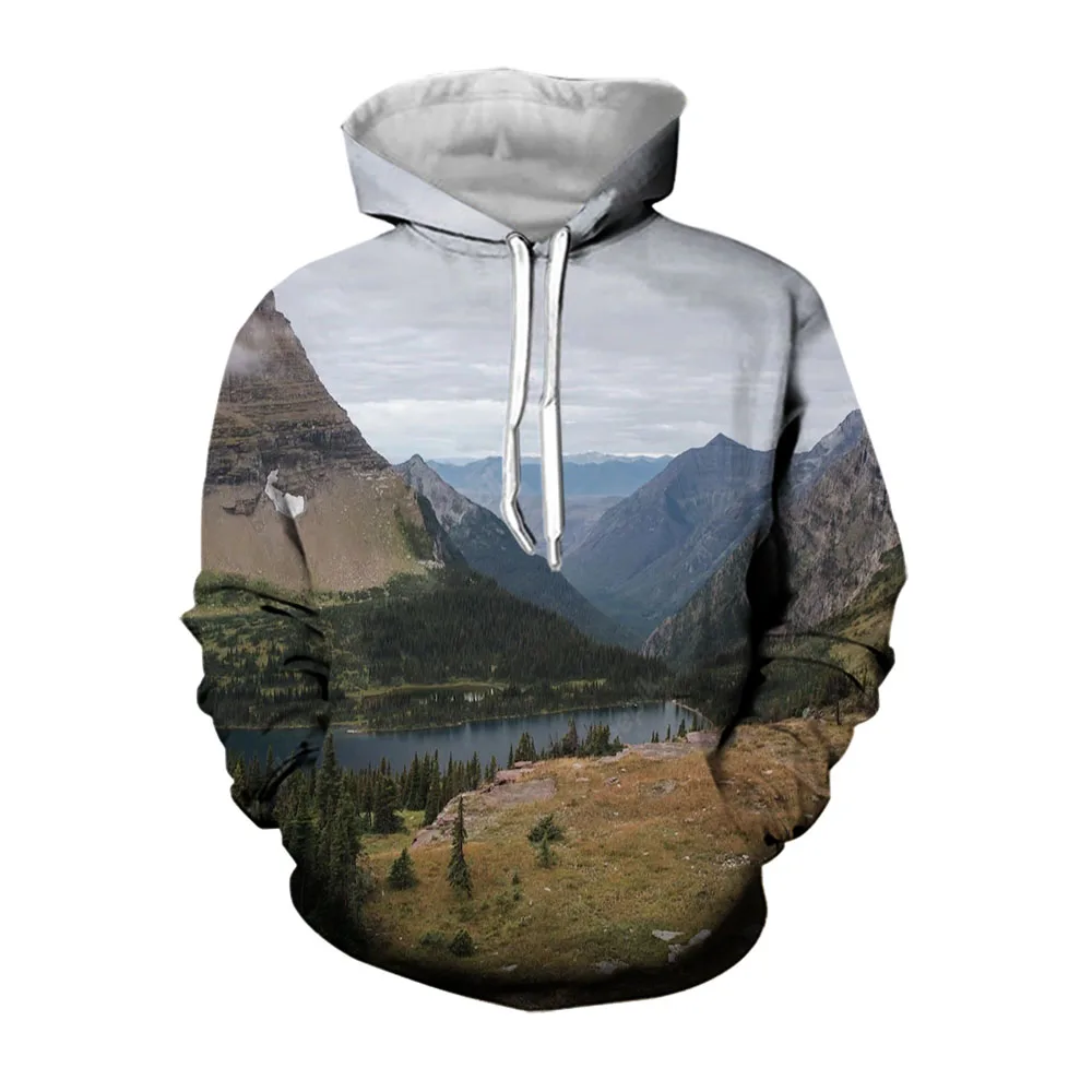 

Jumeast 3D Mountain Landscape Hoodies For Men Natural Scenery Pattern Fashion Clothes Oversized Hoodie Streetwear Pullover Tops