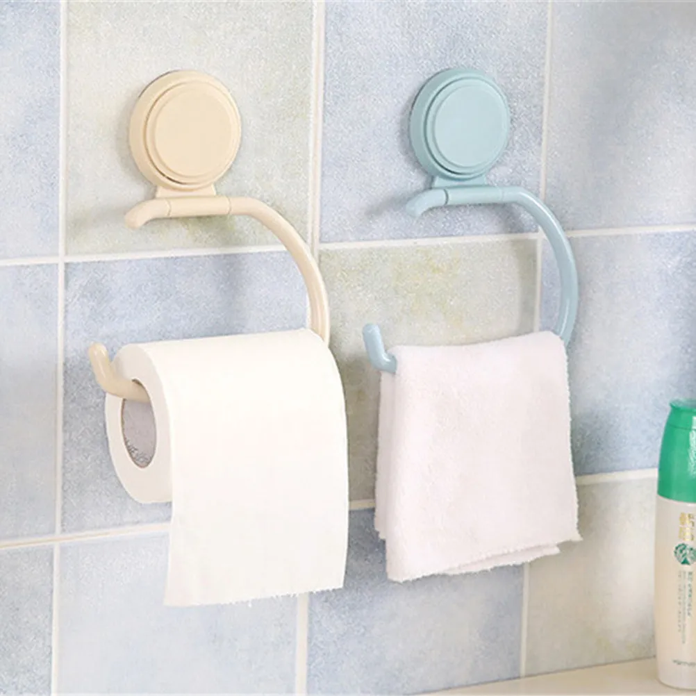 1Pcs Nail-Free Paper Towel Holder Bathroom Kitchen Toilet Tissue Roll Rack Wall Mounted Nordic Blue Prevent Drop