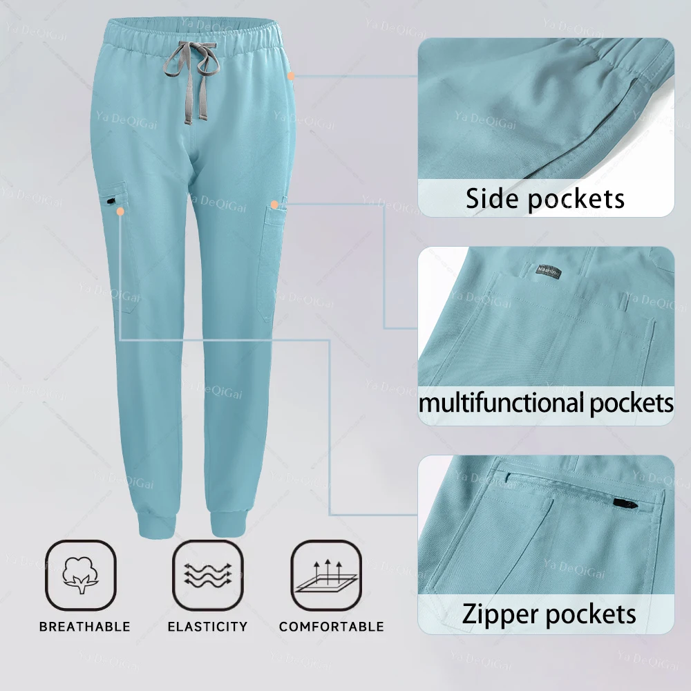 Abbigliamento da lavoro di bellezza per donna uniformi mediche set di scrub elasticizzati abiti chirurgici ospedalieri pantaloni Blosue a maniche corte accessori per l'allattamento