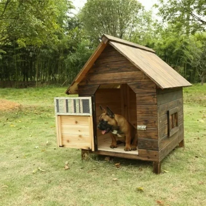 

Kennels for household pets Rain proof and waterproof outdoor solid wood dog house dog kennel pet kennel