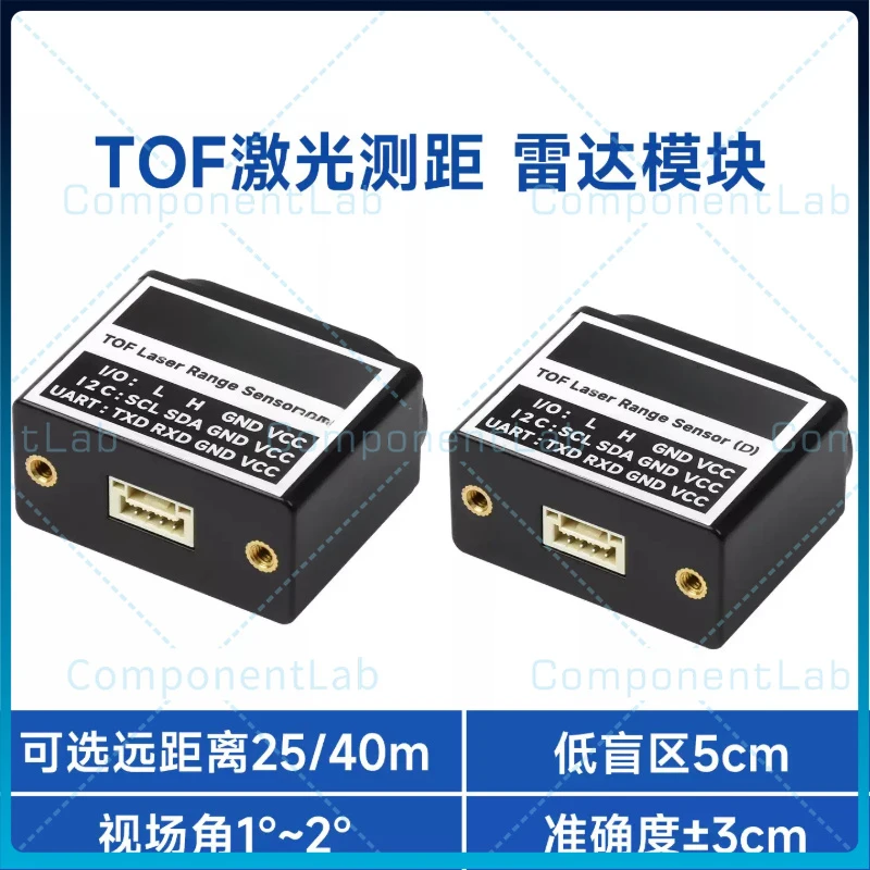 For Waveshare TOF Time‑of‑Flight Laser Ranging Sensor LiDAR Module UART Serial Port I2C Interface Communication