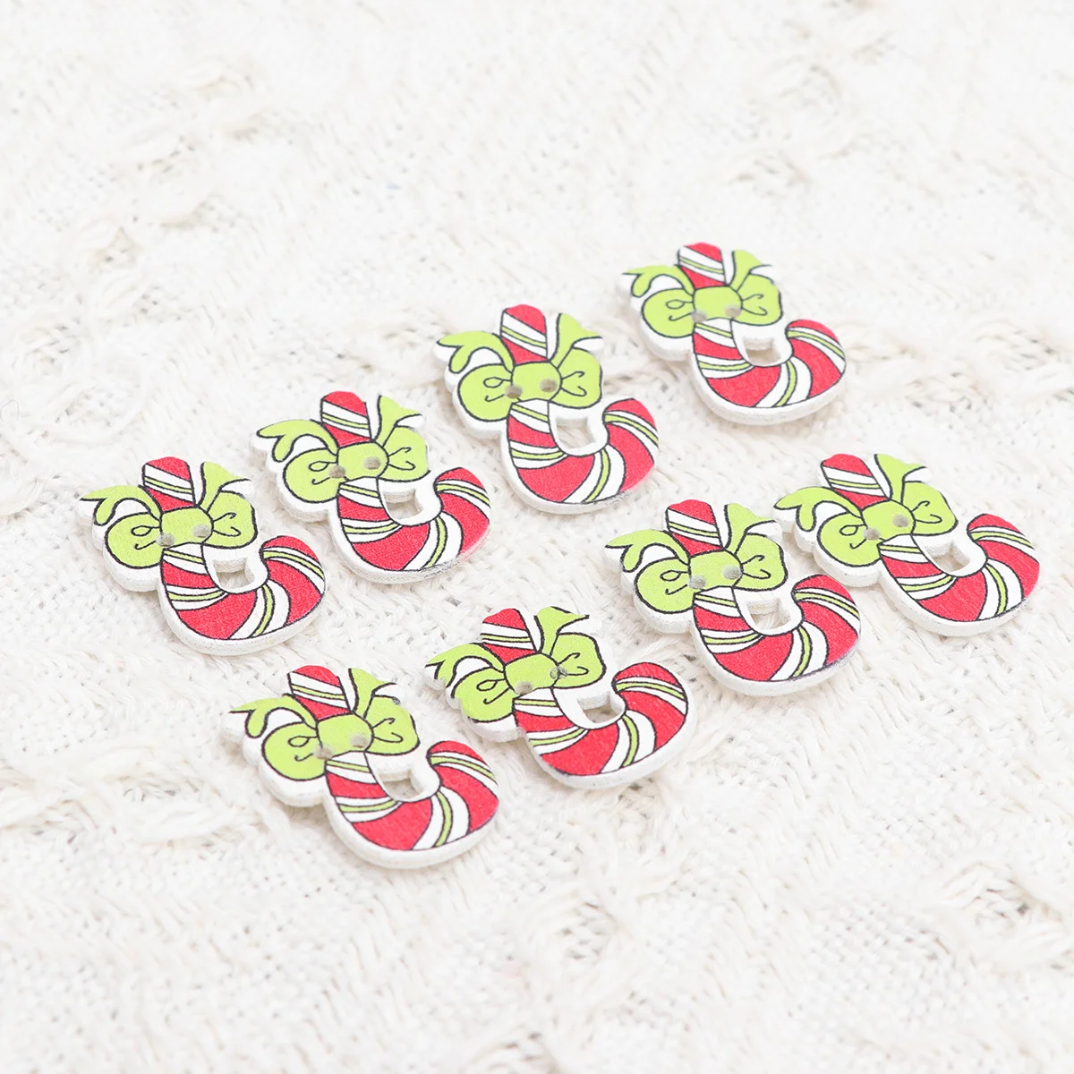 

50 Pcs Painted Wooden Buttons Decorative Jean Embellishments Decoration Handmade