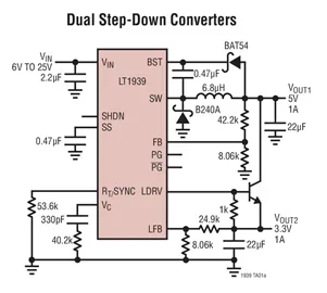 LT1939EDD LT1939IDD LT1939 - Monolithic 2A Step-Down Regulator Plus Linear Regulator/Controller