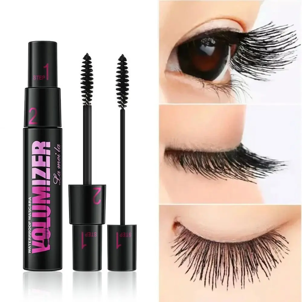 Fashion Curling 2 in 1 Mascara Thicker Longer Eyelashes Extension Eye Lashes Brush Long Lasting Waterproof Eyelash Extension