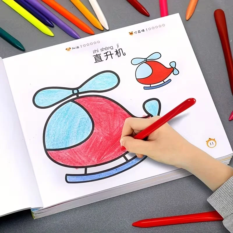 

Детская книжка-раскраска по шагу, коллекция 8 томов, дизайн для тренировок по бокам, забавные книги для художественных занятий для детей