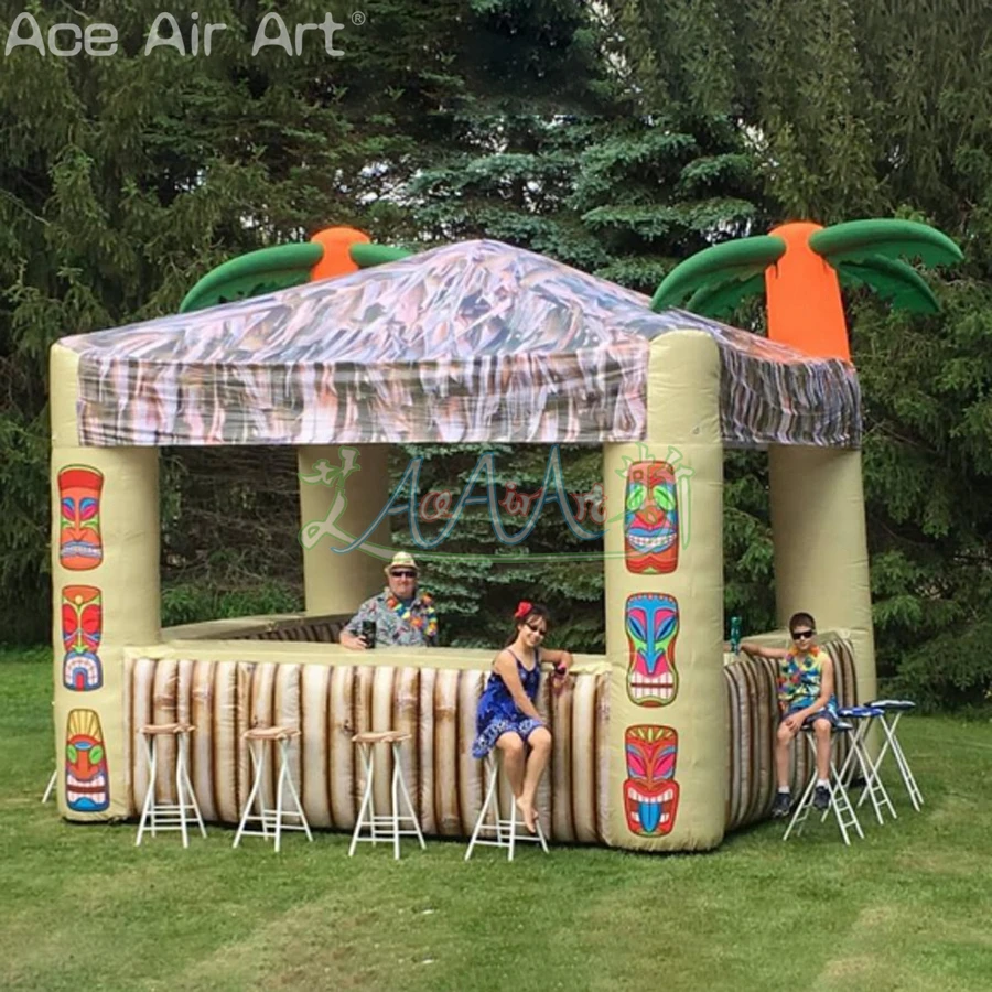 Tente gonflable de concession de boissons avec arbre AMP, fenêtres ouvertes, vacances tropicales, fête en plein air, en vente