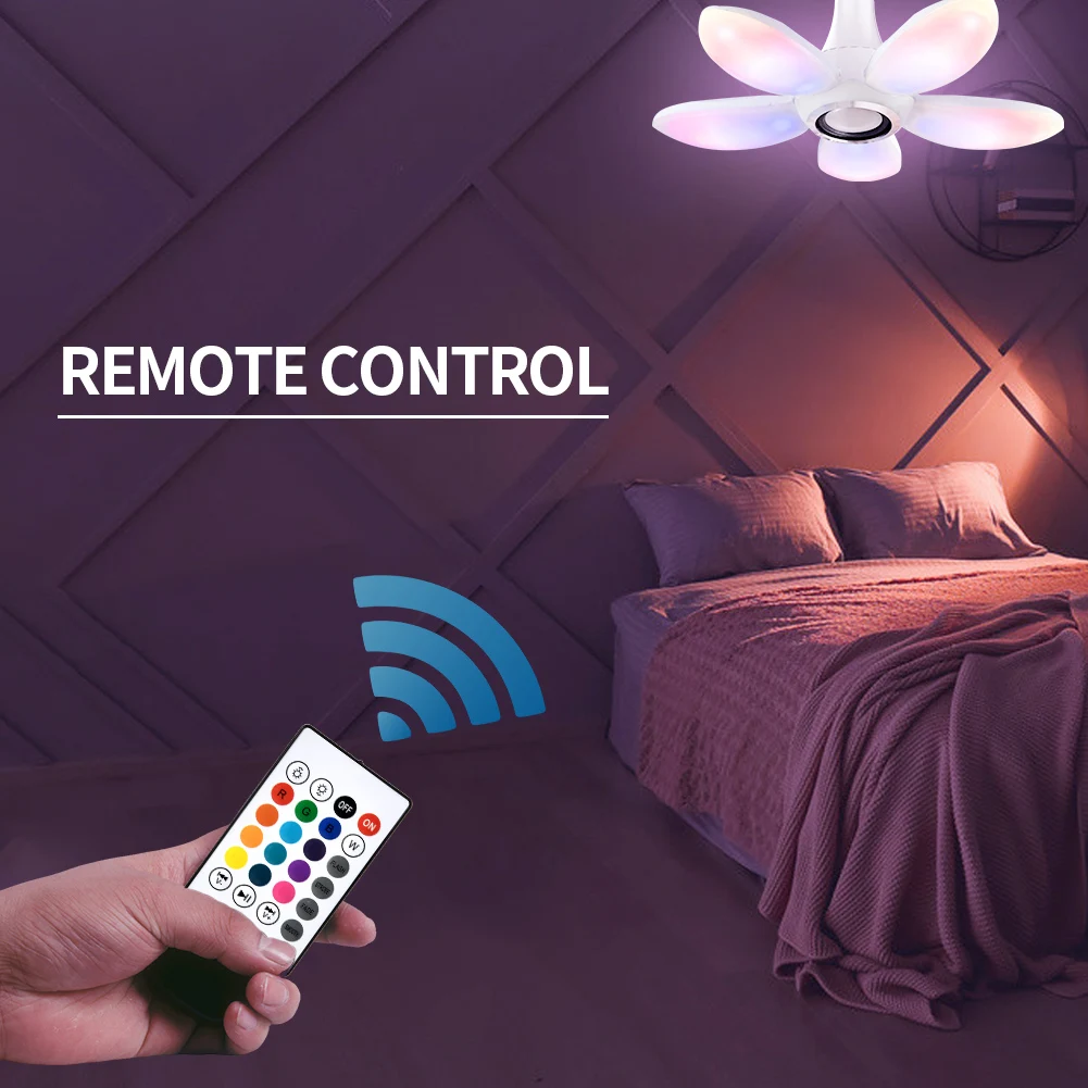 45W Music Rhythm Colorful Lights Audio Foldable Bulb Remote Control Bluetooth-Compatible Deformable Smart Home Led Lamp