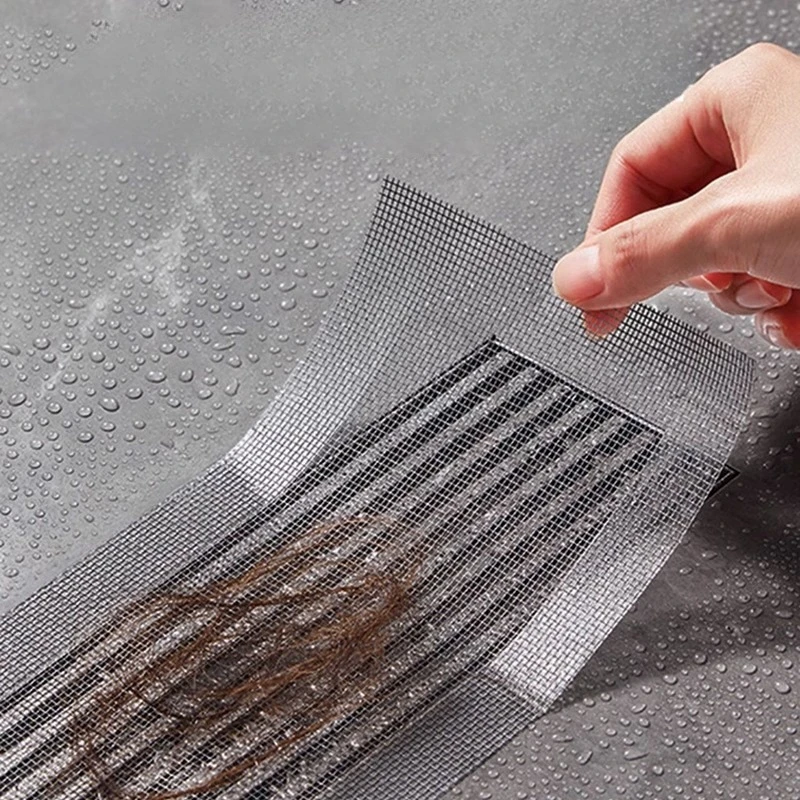 

Одноразовый сетчатый фильтр для раковины, 5 м, самоклеящиеся наклейки для слива в пол, режущий уловитель волос для душа