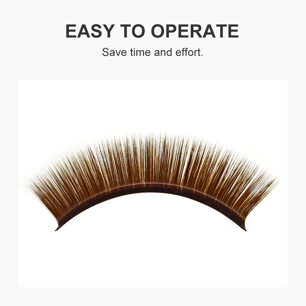 NATUHANA Easy Fan Colored Eyelashes Auto Fan Fast Fanning Fake Lashes PBT Mink Rainbow False Eyelash Extension for Makeup