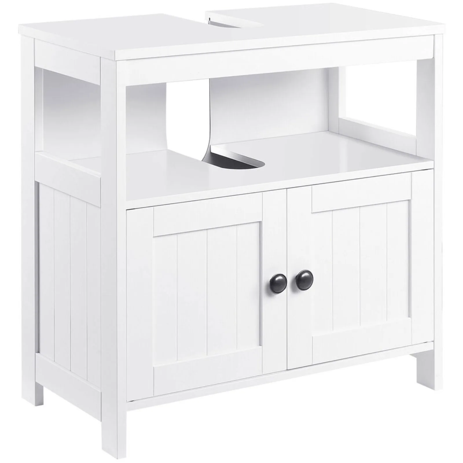 US Pedestal Under Sink Cabinet w/ Doors Bathroom Storage Organizer Unit White