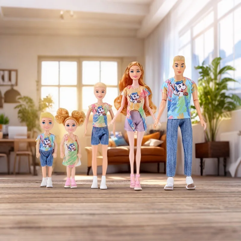 5 Person Families Set Sister Brother Mother Father Play Toy Kids Toys Fast Shipping Thing Best Birthday Present For Children DIY view 4