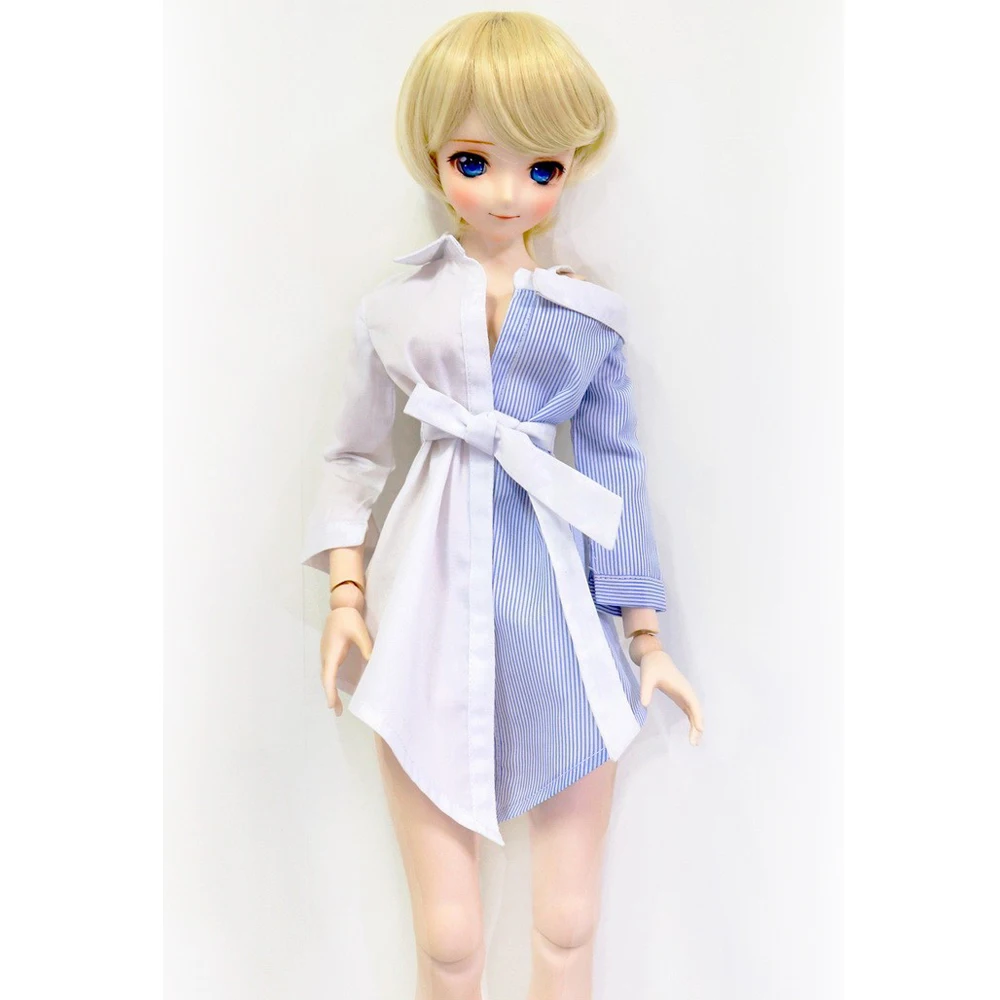 

D03-N416 children handmade toy 1/3 1/4 1/6 famale ID65 famale DD doll BJD/SD doll's clothes blue and white dress 1pcs