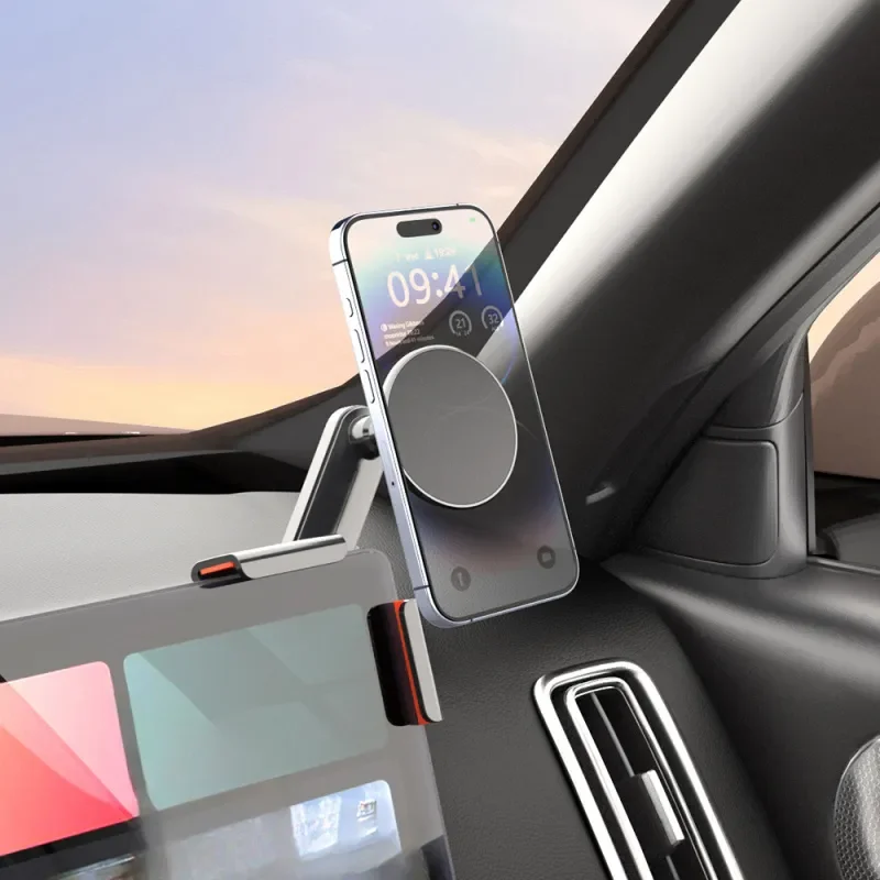 Heavy Duty Magnetic Car Phone Holder for Vehicle Dashboard Center Screen Mount 360 Rotatable Strong Neodymium Magnet Secure Hold No Slip Anti Vibration for Large Phones