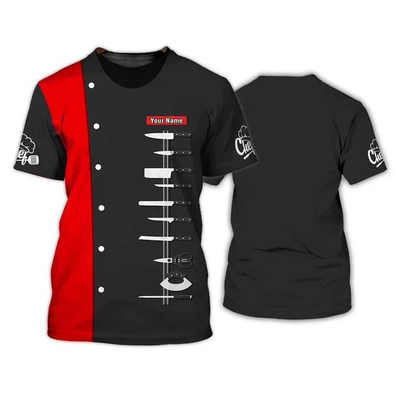 New Arrival Chef Graphic T Shirts For Men Summer Casual Short Sleeve 3D Printed T-shirts Loose Breathable Pullovers Tees