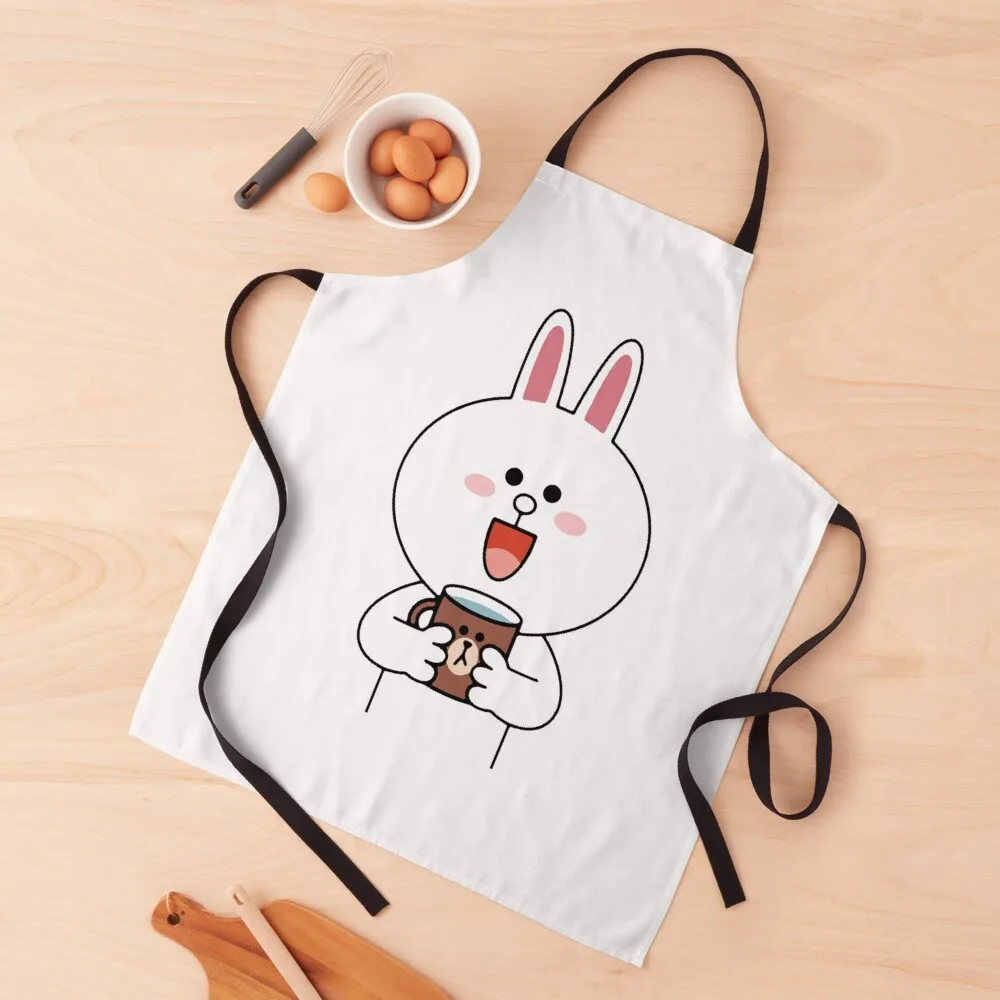 

Cute cony bunny rabbit brown bear lovers forever Classic . Apron Cute Kitchen Apron