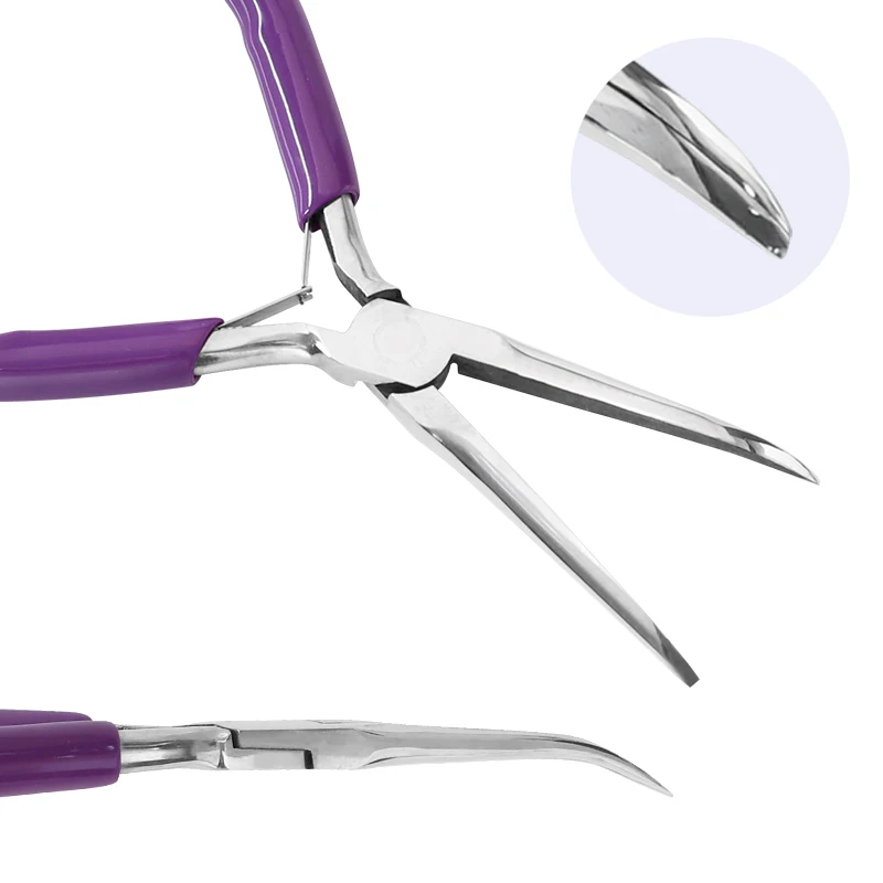 Jewelry Pliers 6 Inch Carbon Steel Long Nose Plier and Bent Nose Plier with Comfortable PVC Handle for Jewelry Making