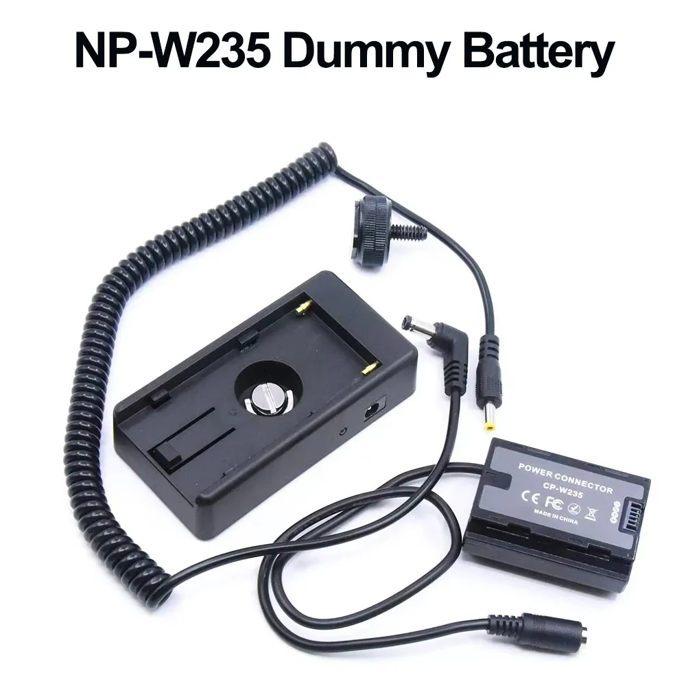 

NP-W235 Dummy Battery CP-W235 DC Coupler Spring Cable NP F750 F970 F960 Holder Mount Plate for Fujifilm X-T4 XT4 X-H2S GFX50SII