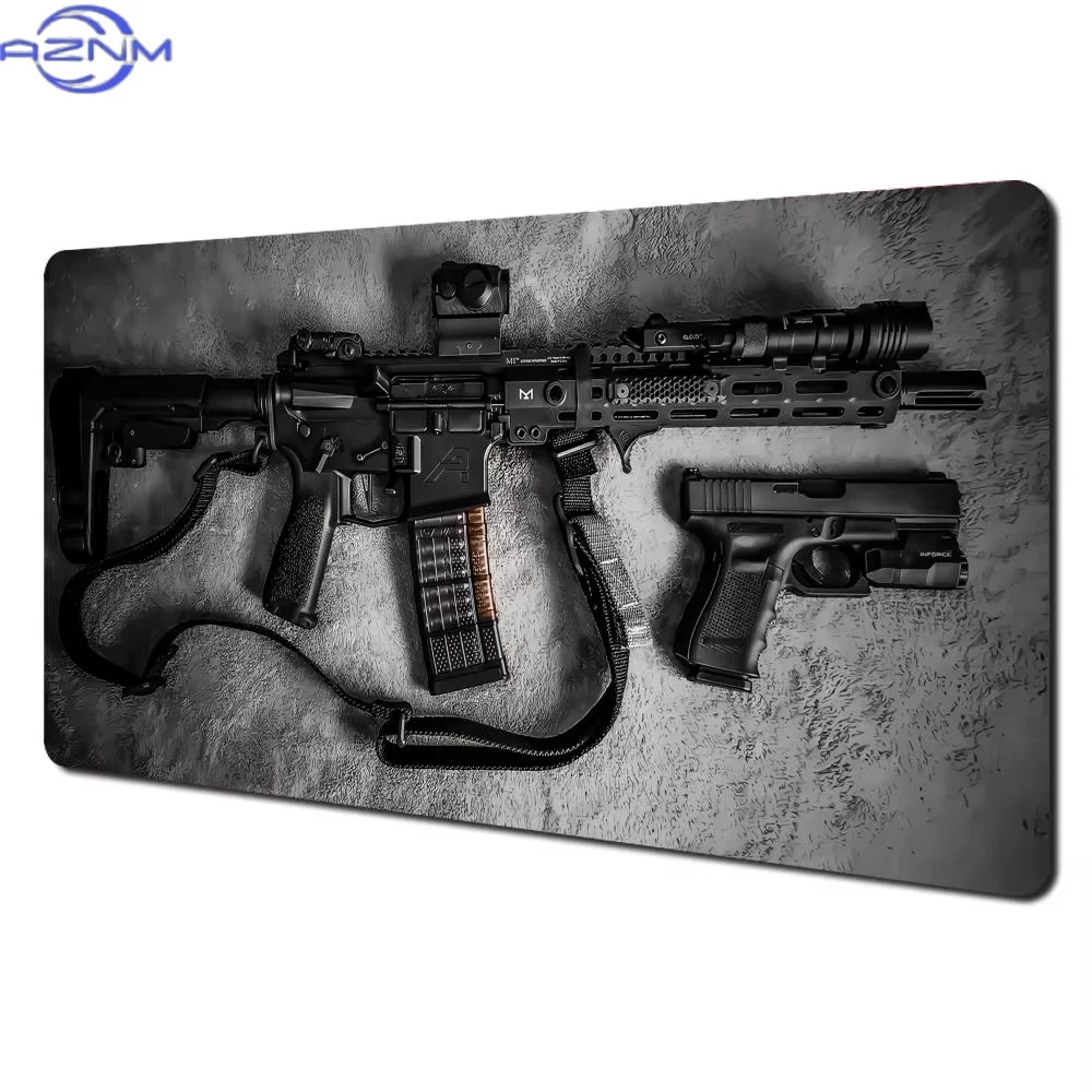 Tactical Firearm Theme Mouse Pad, Non‑Slip Waterproof Mouse Pad Precise Tracking for Gaming Desktop Computer Use