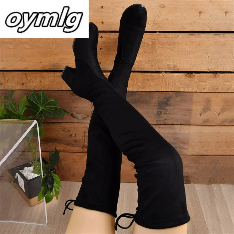 2024 autumn and winter new knee high boots for women, slimming and elastic boots, high heels, high boots, thick heels, long