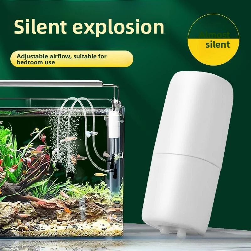 Aquarium USB Oxygen Air Pump Fish Tank Portable Dual-hole Silent Air Compressor Aerator Mini Adjustable Air Volume Accessories