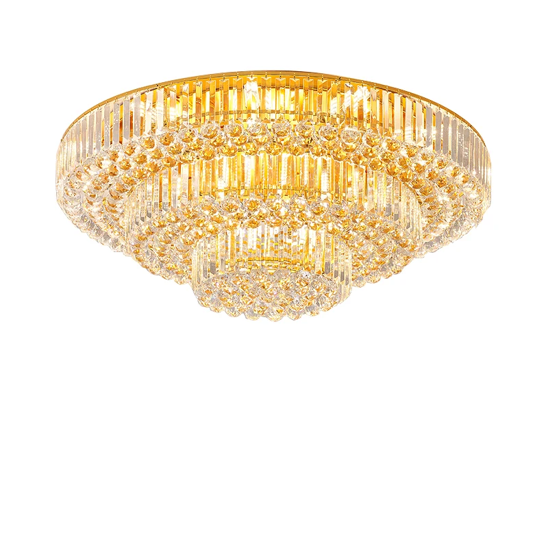 luxo cristal luzes de teto gold home appliance iluminacao de teto classico vintage grande para sala de estar projeto foyer 2024 01