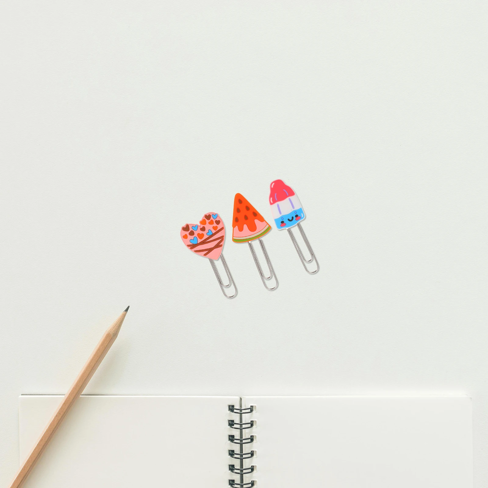

3 Pcs Cute Bookmark Holder Clip Cartoon Paper Clips Big Binder Black Heart Medium Silicone Accessories School Work