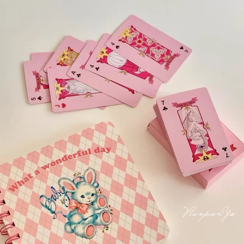 Śliczny Kawaii Cartoon Cardcaptor Sakura różowy Clow gra karciana kolekcja animacji gra w karty zabawki rekwizyty prezent urodzinowy