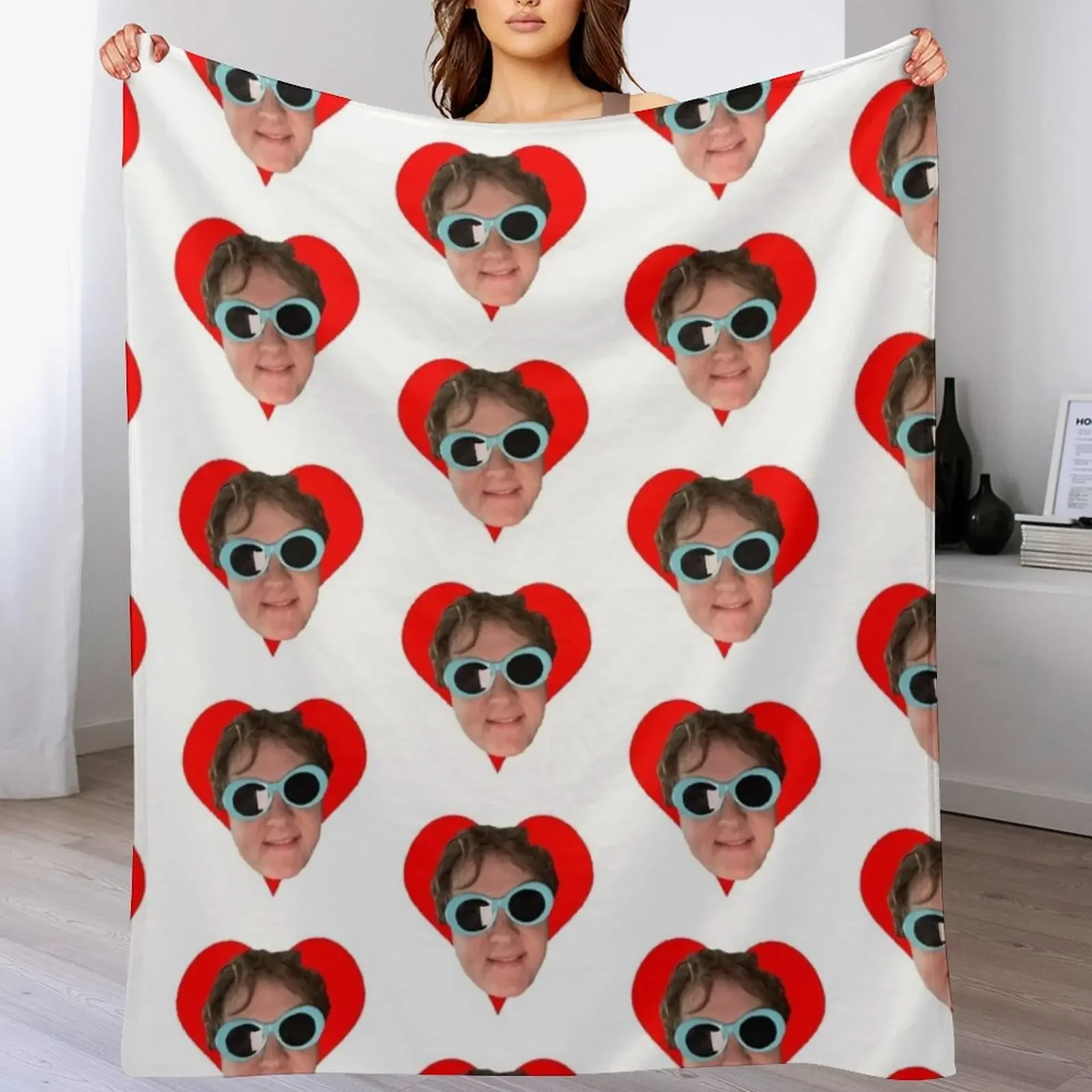 

Lewis Capaldi Heart & Sunglasses Throw Blanket Comforter decorative for winter Decoratives Blankets