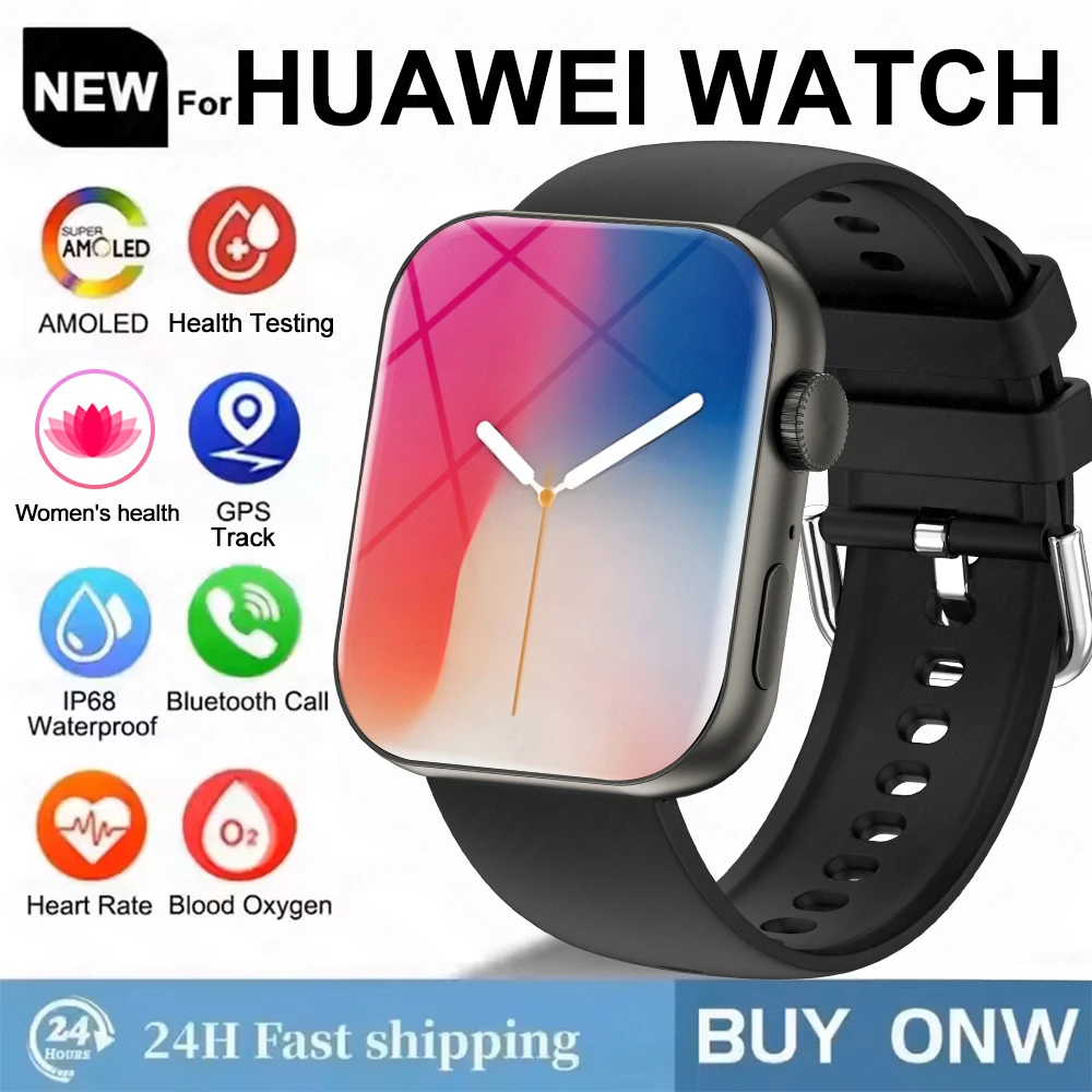 

Для Huawei Watch S9 мужские умные часы NFC BT вызов водонепроницаемые часы с беспроводной зарядкой 1,83-дюймовый экран монитор температуры умные часы