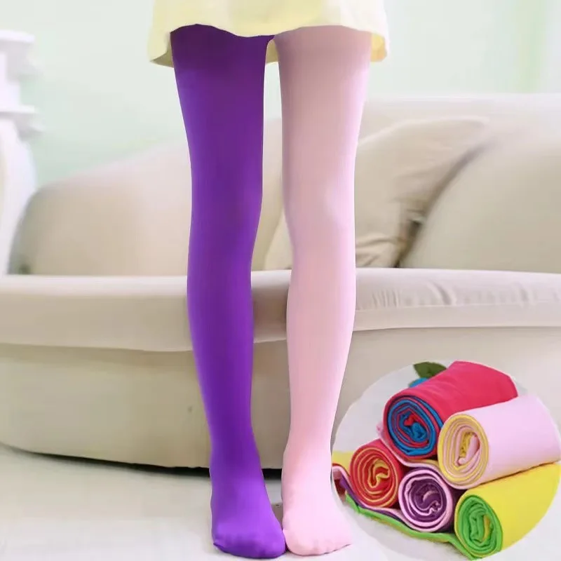 Candy Color Mixed Tights for girls Baby Stretch Trouser Skinny Pants Kids Dance Pantyhose spring autumn courful fashion Stocking