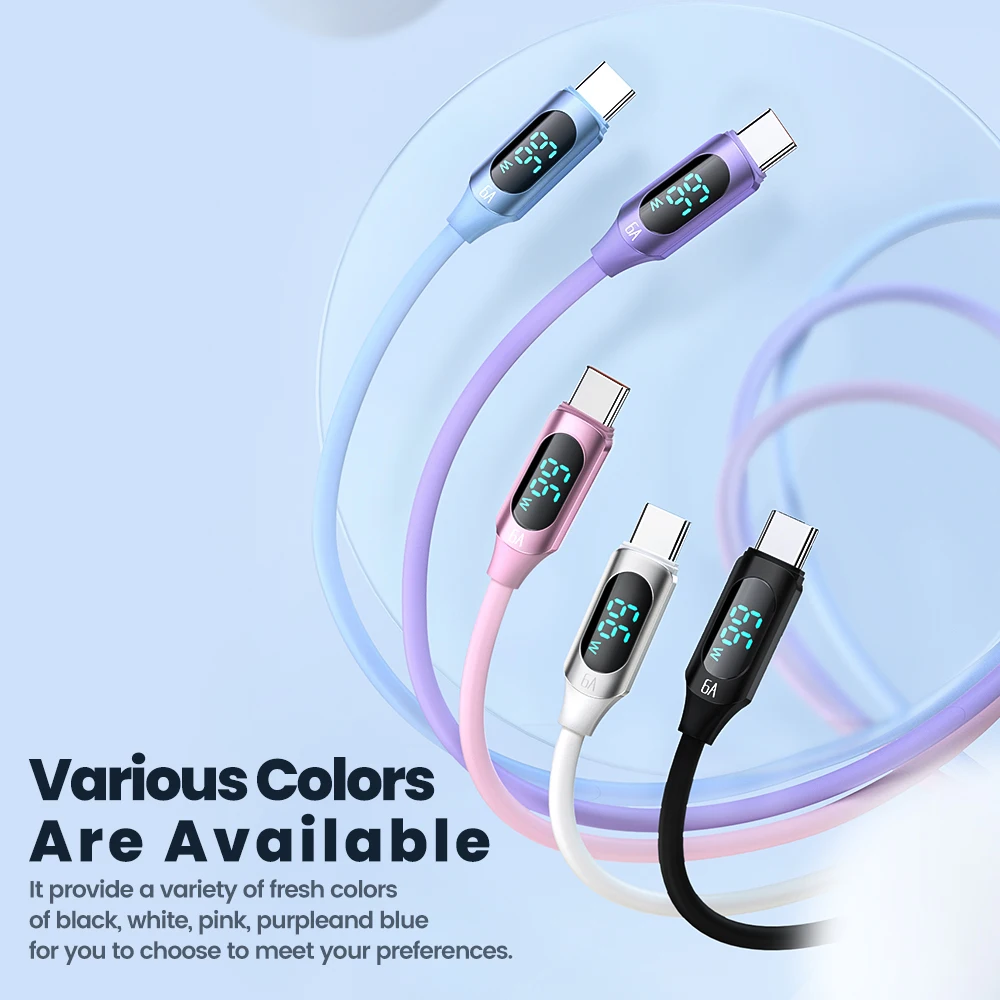 สาย6A toocki USB Type C 66W สายชาร์จเร็วสายชาร์จข้อมูล usbc สำหรับ poco iPad Samsung OnePlus Xiaomi Huawei